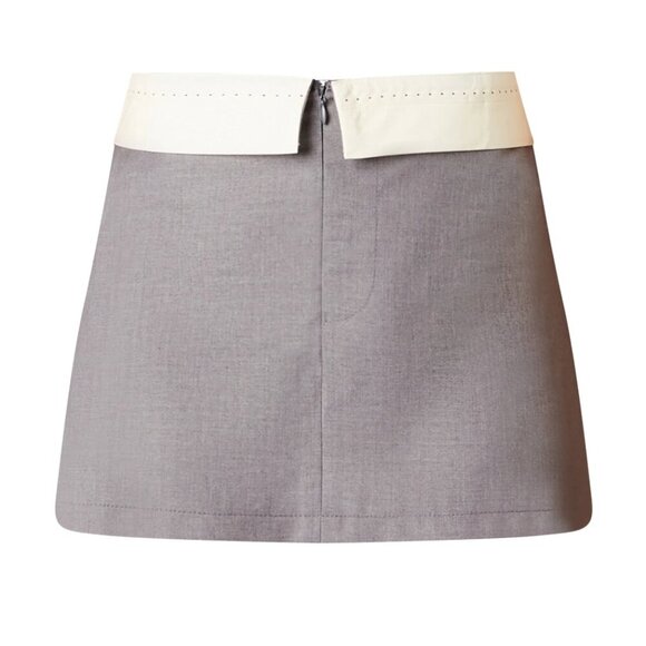 NIA Pants - NIA Mid Rise Grey Fold Over Mini Skort Size Medium